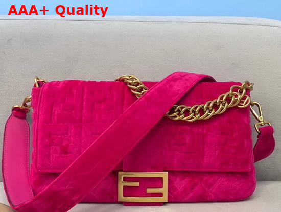 Fendi Large Baguette Bag in Rose Velvet Replica