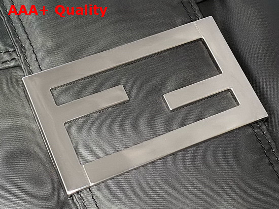 Fendi Large Baguette Messenger Bag in Gray Nylon Replica