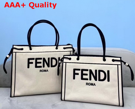 Fendi Large Fendi Roma Shopper Undyed Canvas Shopper Bag Replica