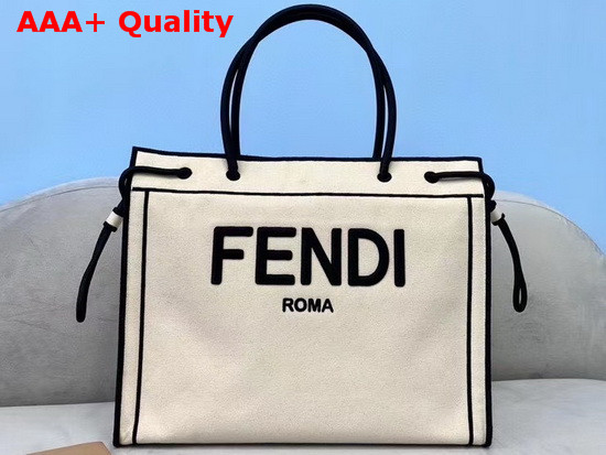 Fendi Large Fendi Roma Shopper Undyed Canvas Shopper Bag Replica