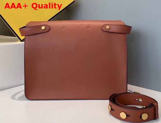 Fendi Large Kan U Bag in Rust Red Calf Leather Replica