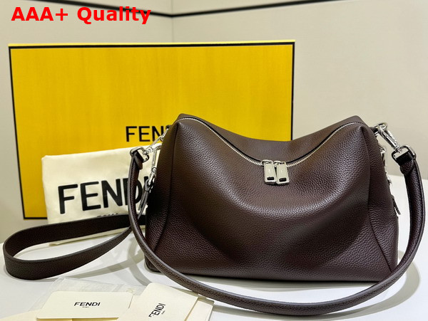 Fendi Lui Medium Dark Brown Leather Bag Replica