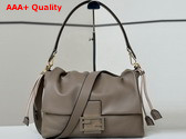 Fendi Mamma Baguette Large Dove Gray Nappa Leather Bag Replica