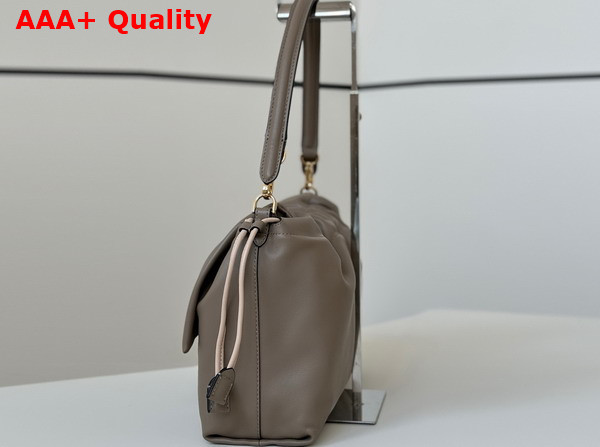 Fendi Mamma Baguette Large Dove Gray Nappa Leather Bag Replica