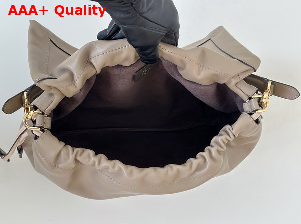 Fendi Mamma Baguette Large Dove Gray Nappa Leather Bag Replica