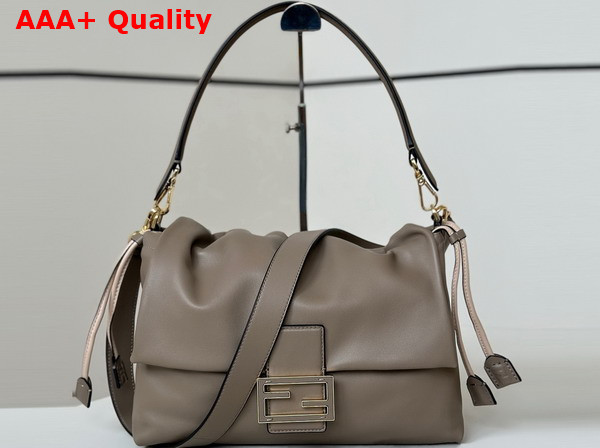 Fendi Mamma Baguette Large Dove Gray Nappa Leather Bag Replica