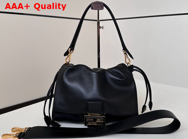 Fendi Mamma Baguette Medium Black Nappa Leather Bag Replica