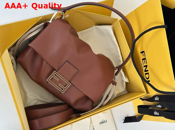 Fendi Mamma Baguette Medium Brown Nappa Leather Bag Replica