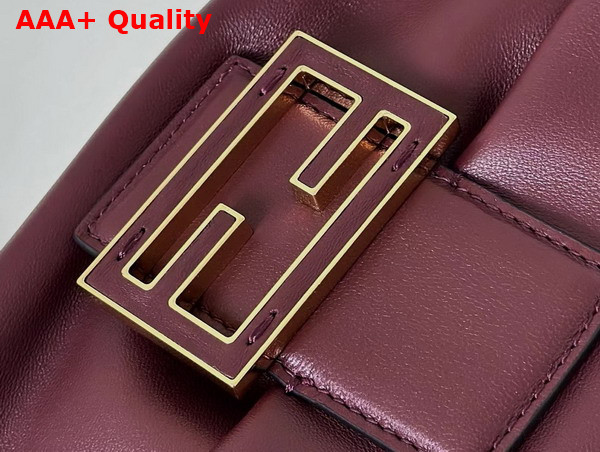 Fendi Mamma Baguette Medium Burgundy Nappa Leather Bag Replica