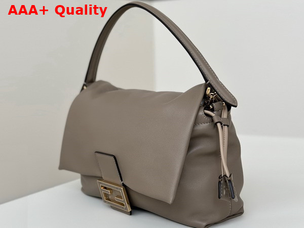 Fendi Mamma Baguette Medium Dove Gray Nappa Leather Bag Replica