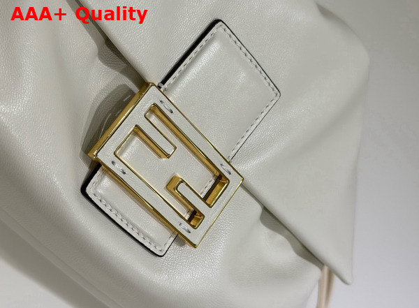 Fendi Mamma Baguette Medium White Nappa Leather Bag Replica