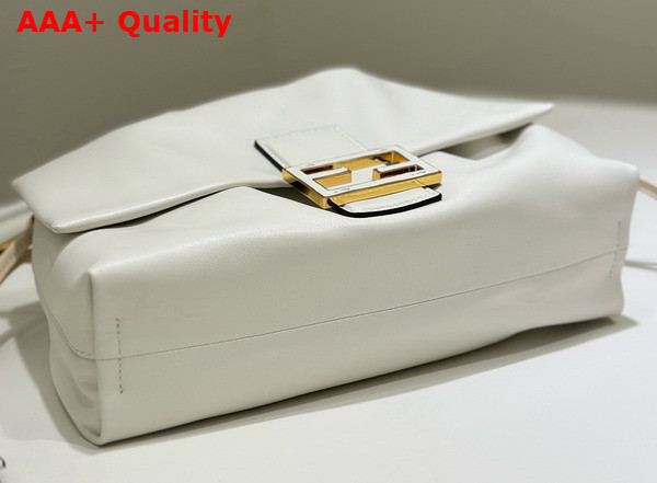 Fendi Mamma Baguette Medium White Nappa Leather Bag Replica