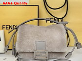 Fendi Mamma Baguette Small Beige Shearling Mini Bag Replica