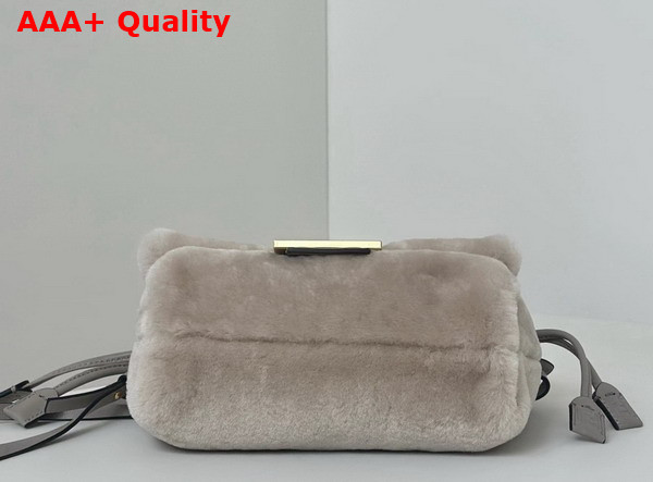 Fendi Mamma Baguette Small Beige Shearling Mini Bag Replica