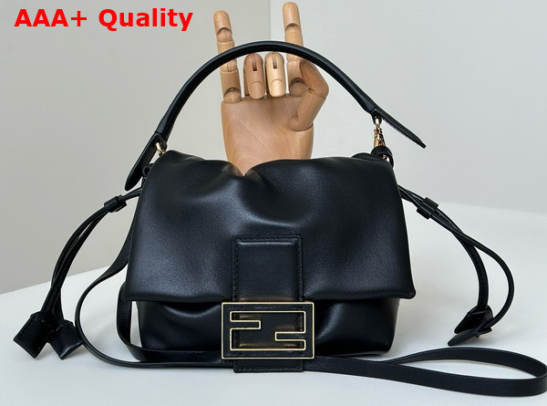 Fendi Mamma Baguette Small Black Nappa Leather Mini Bag Replica