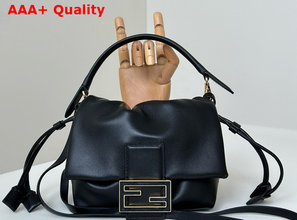Fendi Mamma Baguette Small Black Nappa Leather Mini Bag Replica