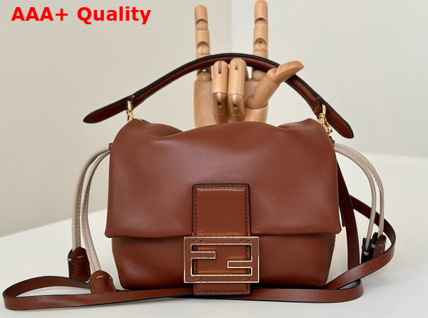 Fendi Mamma Baguette Small Brown Nappa Leather Mini Bag Replica