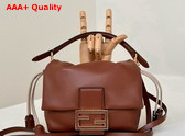 Fendi Mamma Baguette Small Brown Nappa Leather Mini Bag Replica