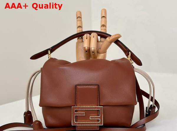 Fendi Mamma Baguette Small Brown Nappa Leather Mini Bag Replica