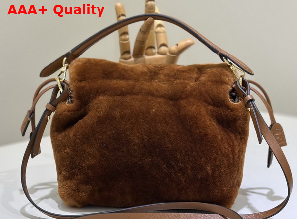 Fendi Mamma Baguette Small Brown Shearling Mini Bag Replica