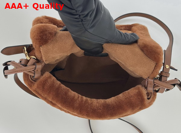 Fendi Mamma Baguette Small Brown Shearling Mini Bag Replica
