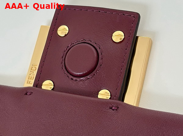 Fendi Mamma Baguette Small Burgundy Nappa Leather Mini Bag Replica