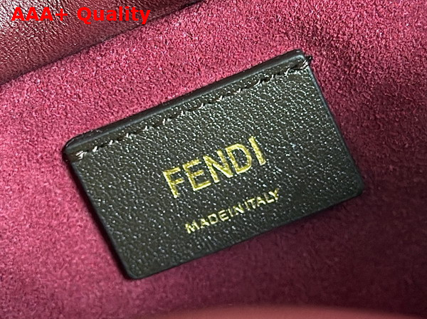 Fendi Mamma Baguette Small Burgundy Nappa Leather Mini Bag Replica