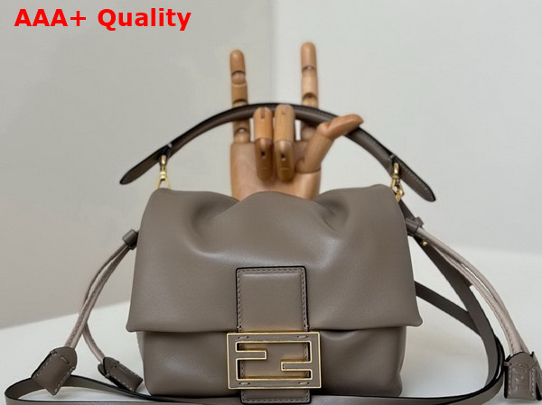 Fendi Mamma Baguette Small Dove Gray Nappa Leather Bag Replica