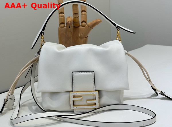 Fendi Mamma Baguette Small White Nappa Leather Mini Bag Replica