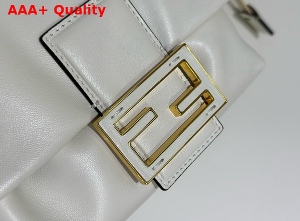 Fendi Mamma Baguette Small White Nappa Leather Mini Bag Replica