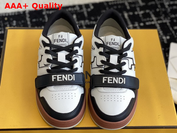 Fendi Match Black Leather Low Tops Replica
