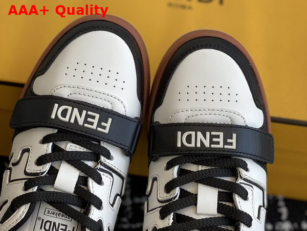 Fendi Match Black Leather Low Tops Replica