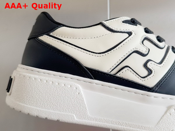 Fendi Match Black Leather Platform Low Tops Replica