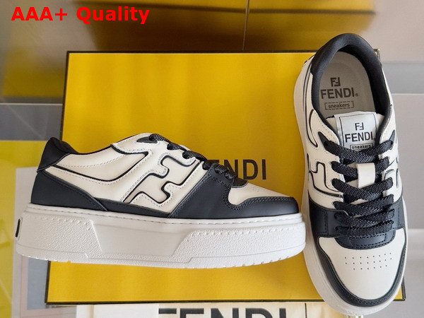 Fendi Match Black Leather Platform Low Tops Replica