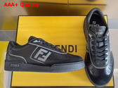 Fendi Match Black Leather and Suede Low Tops Replica