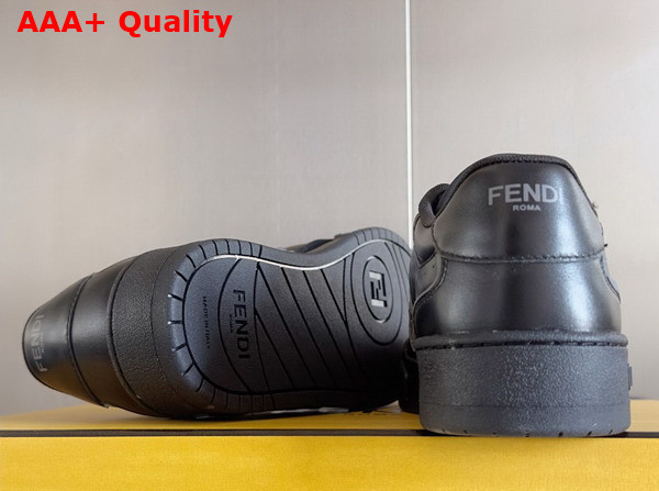 Fendi Match Black Leather and Suede Low Tops Replica