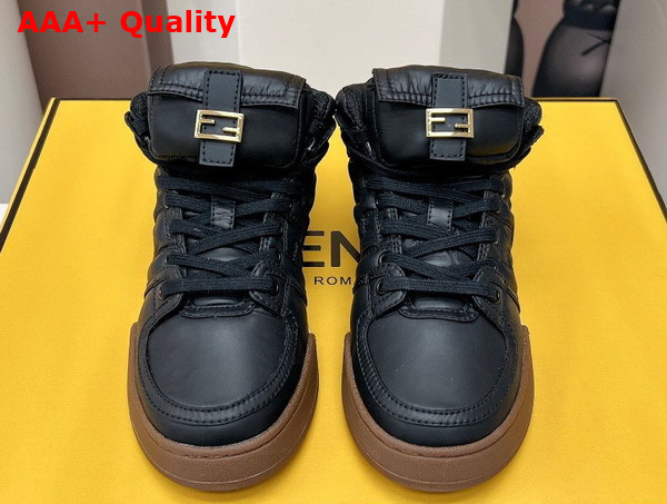 Fendi Match Black Nylon High Tops Replica