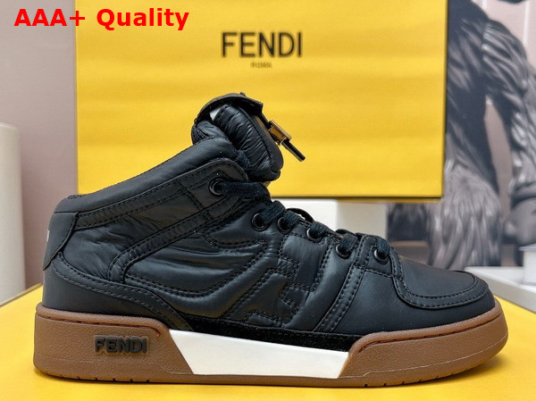 Fendi Match Black Nylon High Tops Replica