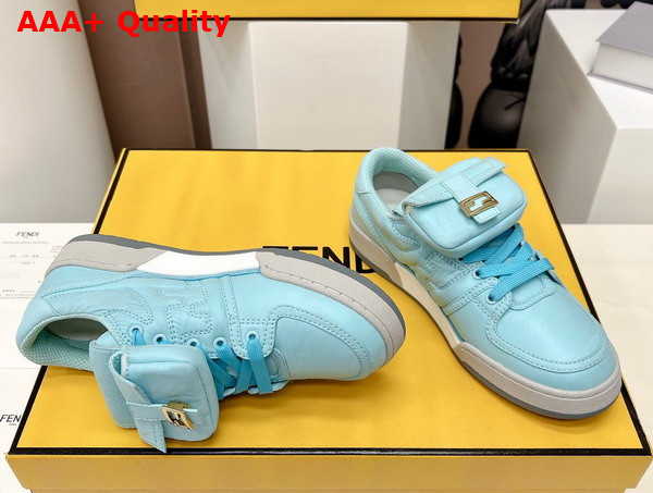 Fendi Match Light Blue Nylon Low Tops Replica