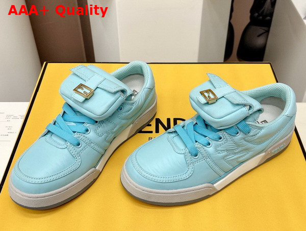 Fendi Match Light Blue Nylon Low Tops Replica