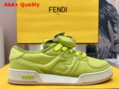 Fendi Match Neon Yellow Nylon Low Tops Replica