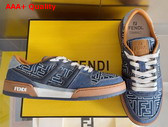 Fendi Match Sneakers Blue FF Jacquard Low Tops Replica