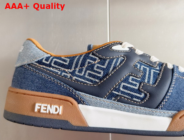 Fendi Match Sneakers Blue FF Jacquard Low Tops Replica