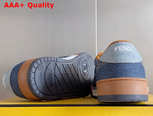Fendi Match Sneakers Blue FF Jacquard Low Tops Replica