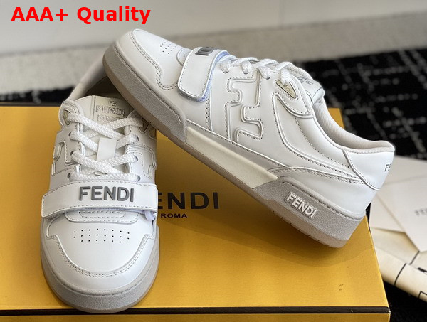 Fendi Match White Leather Low Tops Replica