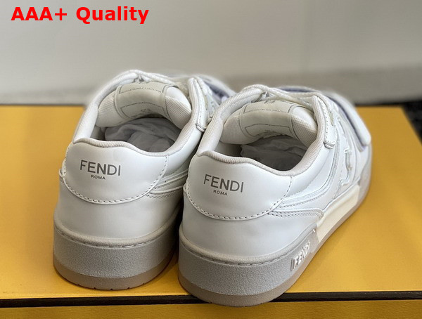 Fendi Match White Leather Low Tops Replica