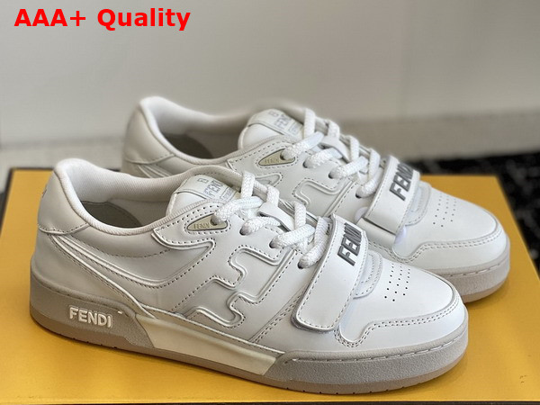 Fendi Match White Leather Low Tops Replica