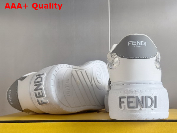 Fendi Match White Leather and Mesh Platform Low Tops Gray Replica