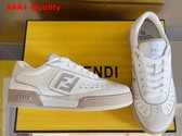 Fendi Match White Leather and Suede Low Tops Replica