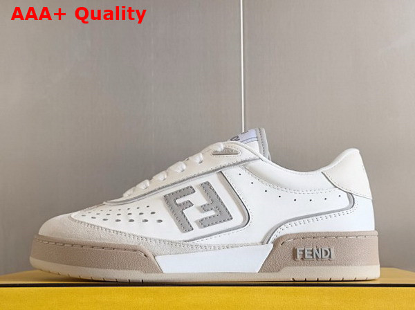Fendi Match White Leather and Suede Low Tops Replica
